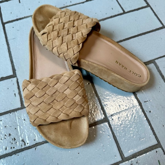 Sz 6 Cole Haan Tan Suede Mojave Slides Used - Picture 5 of 7